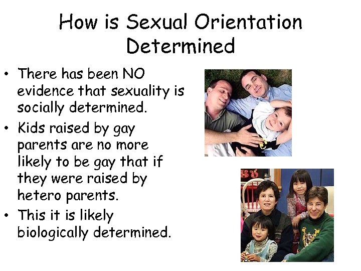 How is Sexual Orientation Determined • There has been NO evidence that sexuality is