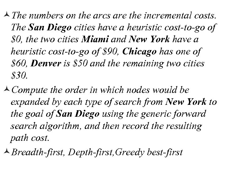 ©The numbers on the arcs are the incremental costs. The San Diego cities have