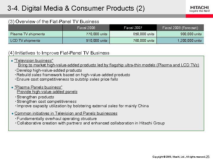 3 -4. Digital Media & Consumer Products (2) (3) Overview of the Flat-Panel TV