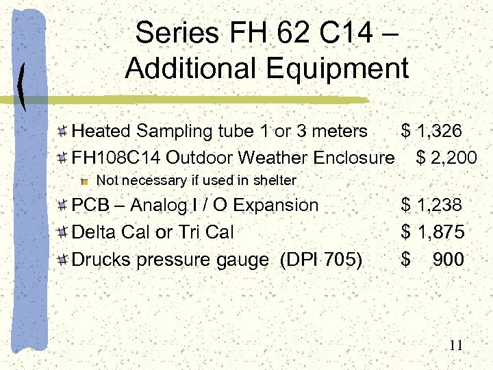 Series FH 62 C 14 – Additional Equipment Heated Sampling tube 1 or 3