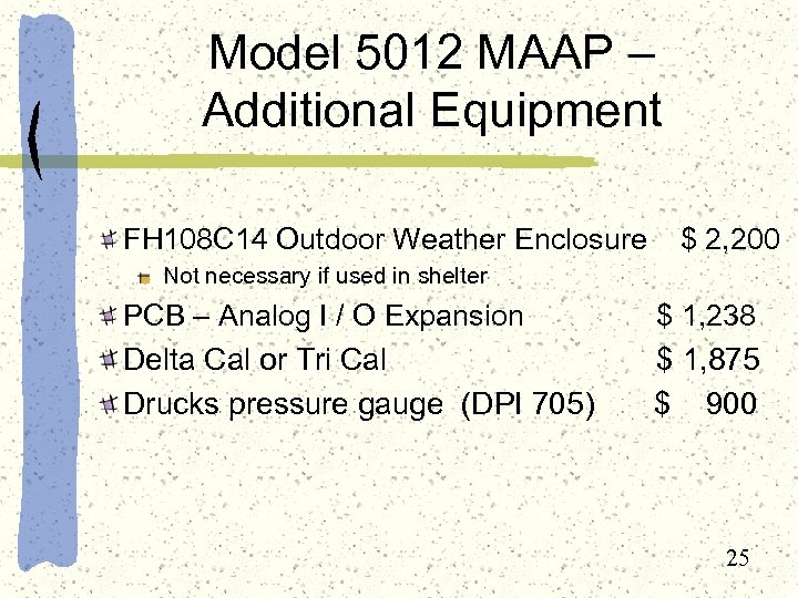 Model 5012 MAAP – Additional Equipment FH 108 C 14 Outdoor Weather Enclosure $