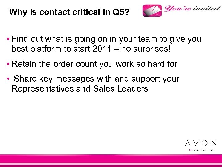 Why is contact critical in Q 5? • Find out what is going on