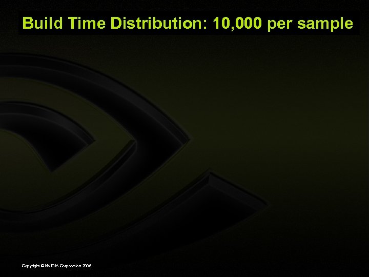 Build Time Distribution: 10, 000 per sample Copyright © NVIDIA Corporation 2005 