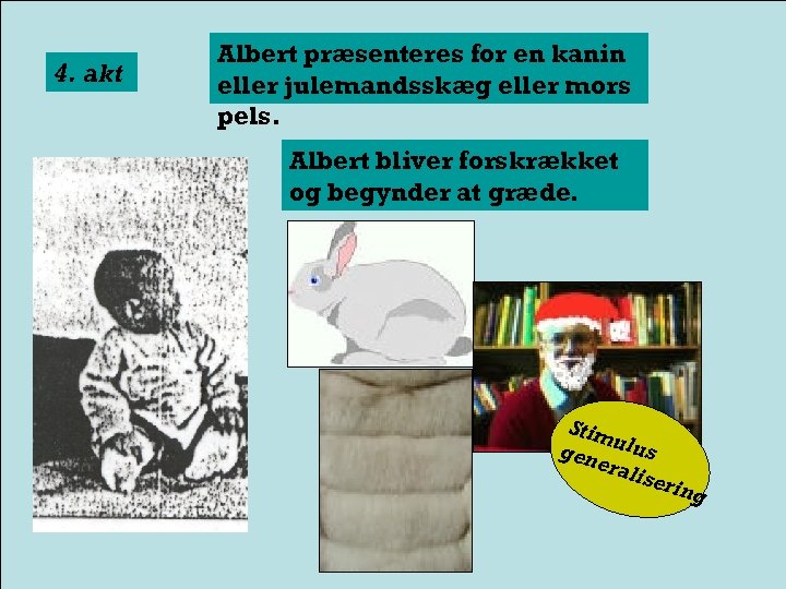 4. akt Albert præsenteres for en kanin eller julemandsskæg eller mors pels. Albert bliver