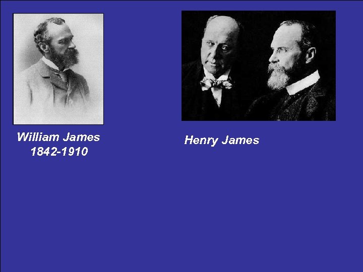 William James 1842 -1910 Henry James 
