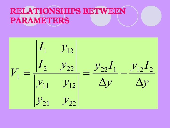 RELATIONSHIPS BETWEEN PARAMETERS 