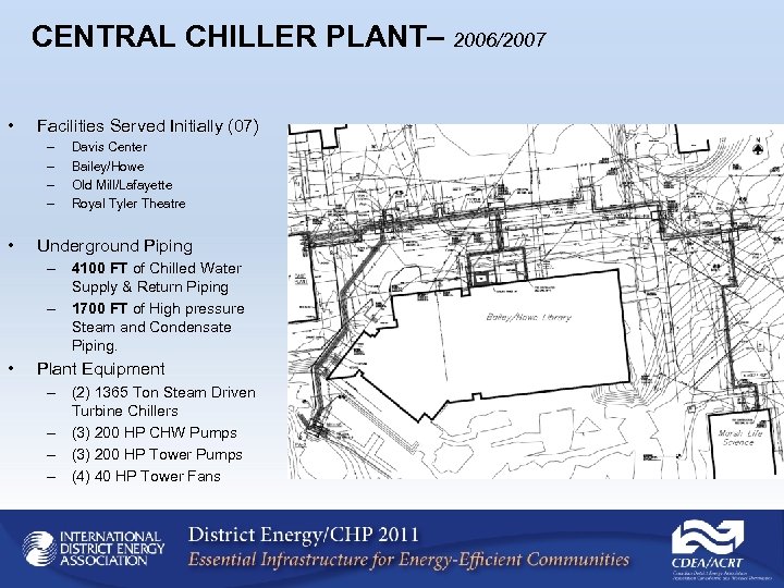 CENTRAL CHILLER PLANT– 2006/2007 • Facilities Served Initially (07) – – • Davis Center