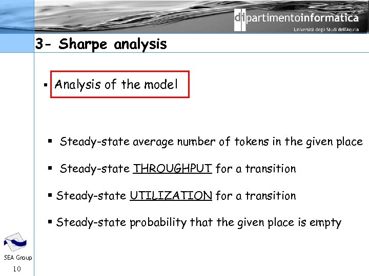 3 - Sharpe analysis § Analysis of the model § Steady-state average number of