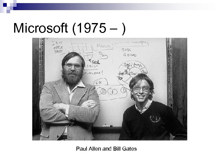 Microsoft (1975 – ) Paul Allen and Bill Gates 