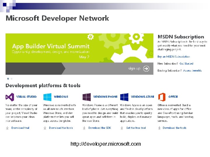 http: //developer. microsoft. com 