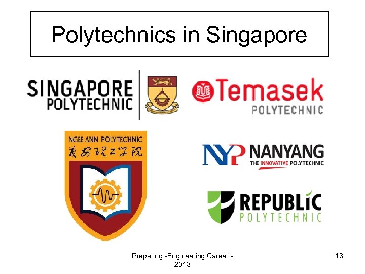 Polytechnics in Singapore Preparing -Engineering Career 2013 13 