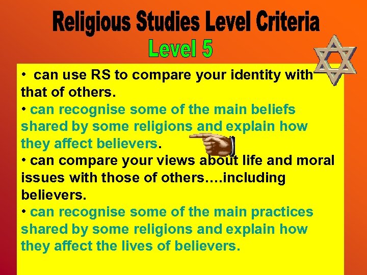  • can use RS to compare your identity with that of others. •