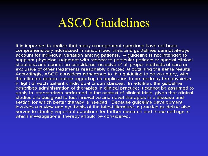 ASCO Guidelines 