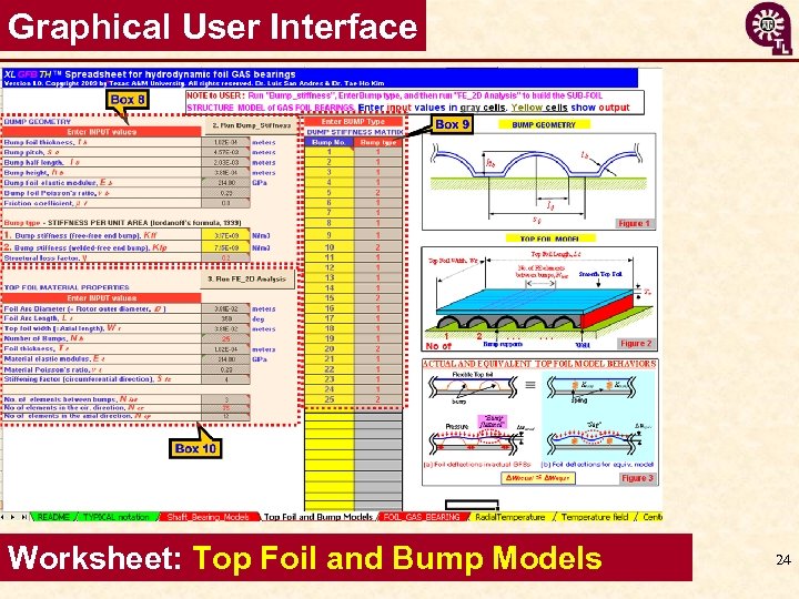 Graphical User Interface Worksheet: Top Foil and Bump Models 24 
