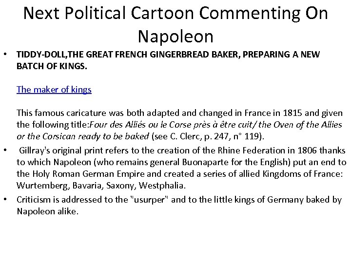 Next Political Cartoon Commenting On Napoleon • TIDDY-DOLL, THE GREAT FRENCH GINGERBREAD BAKER, PREPARING
