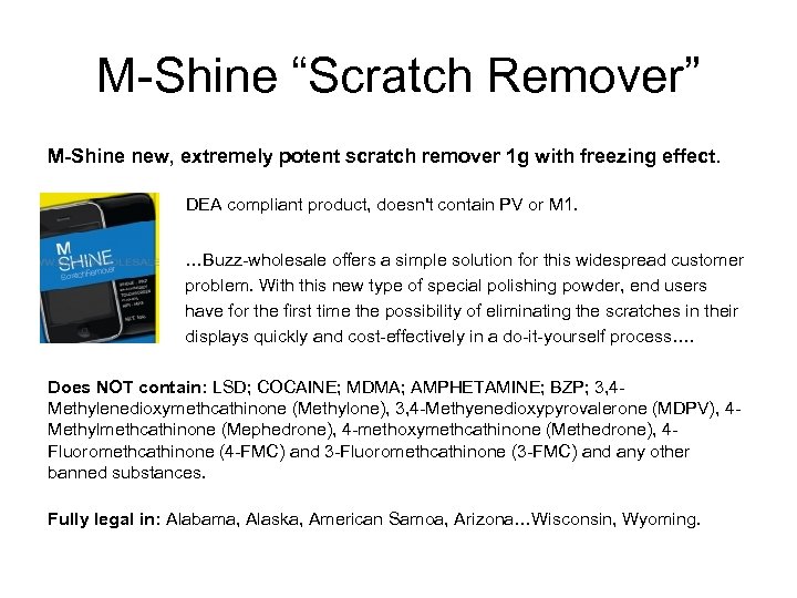 M-Shine “Scratch Remover” M-Shine new, extremely potent scratch remover 1 g with freezing effect.