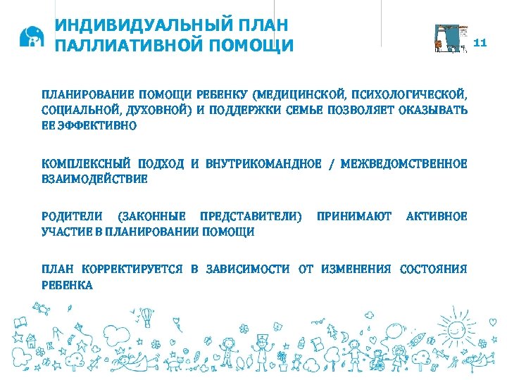 ИНДИВИДУАЛЬНЫЙ ПЛАН ПАЛЛИАТИВНОЙ ПОМОЩИ 11 ПЛАНИРОВАНИЕ ПОМОЩИ РЕБЕНКУ (МЕДИЦИНСКОЙ, ПСИХОЛОГИЧЕСКОЙ, СОЦИАЛЬНОЙ, ДУХОВНОЙ) И ПОДДЕРЖКИ