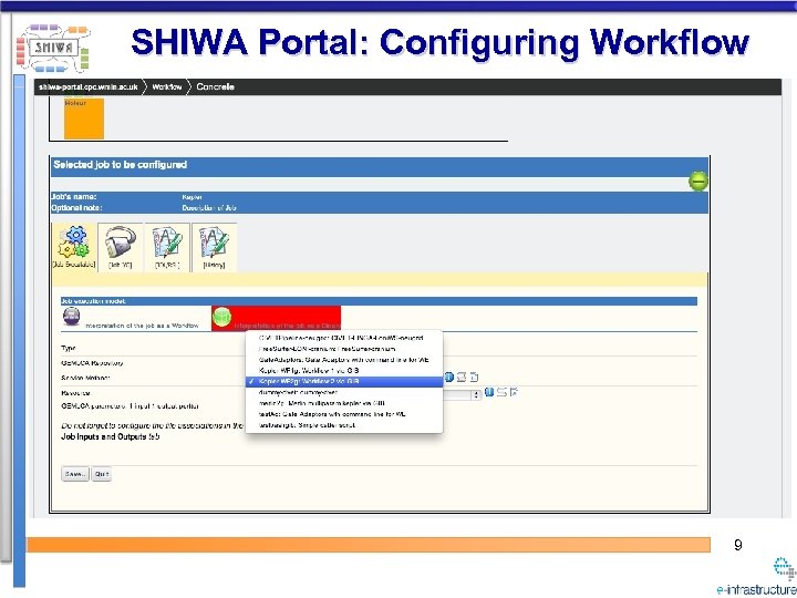 SHIWA Portal: Configuring Workflow 9 