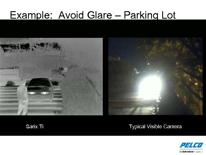 Example: Avoid Glare – Parking Lot Sarix Ti Typical Visible Camera 