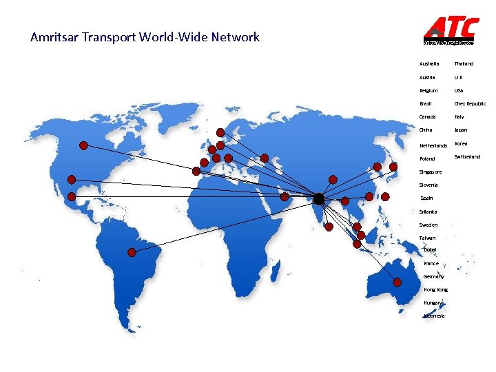 Amritsar Transport World-Wide Network Australia Thailand Austria UK Belgium USA Brazil Chez Republic Canada