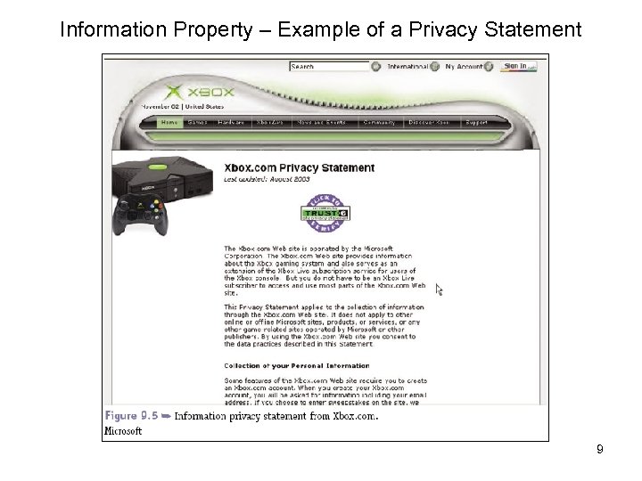 Information Property – Example of a Privacy Statement 9 