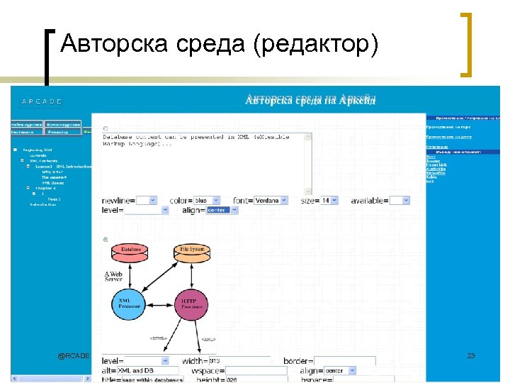 Авторска среда (редактор) @RCADE 23 