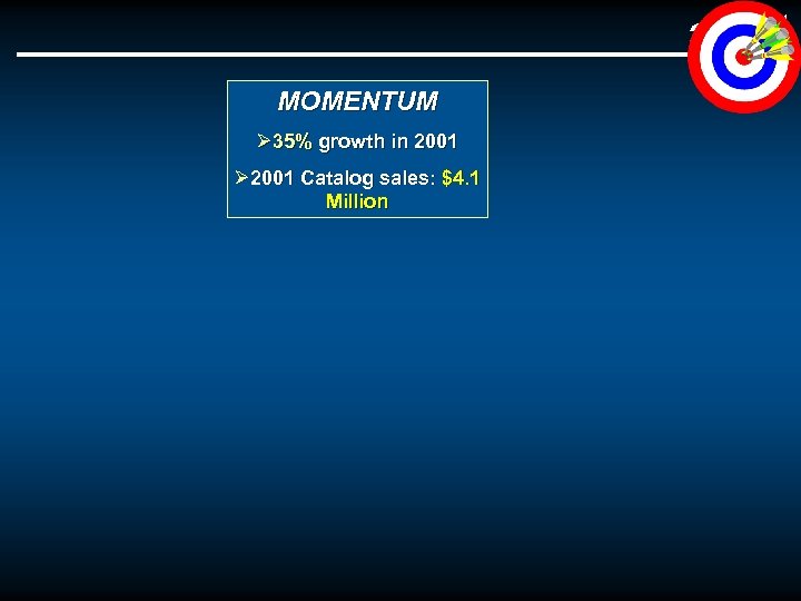 abclt MOMENTUM Ø 35% growth in 2001 Ø 2001 Catalog sales: $4. 1 Million