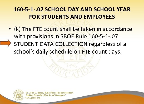 160 -5 -1 -. 02 SCHOOL DAY AND SCHOOL YEAR FOR STUDENTS AND EMPLOYEES