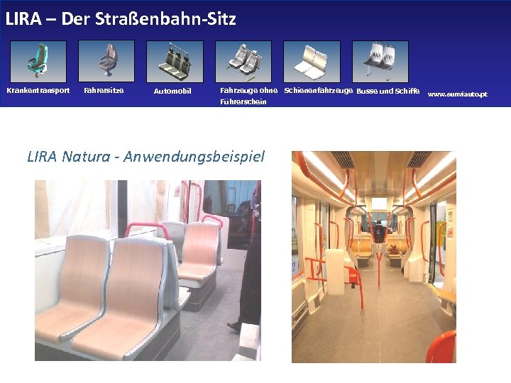 LIRA – Der Straßenbahn-Sitz Krankentransport Fahrersitze Automobil Fahrzeuge ohne Führerschein Schienenfahrzeuge Busse und Schiffe