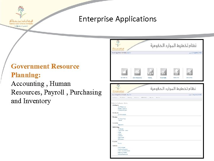 Enterprise Applications Government Resource Planning: Accounting , Human Resources, Payroll , Purchasing and Inventory