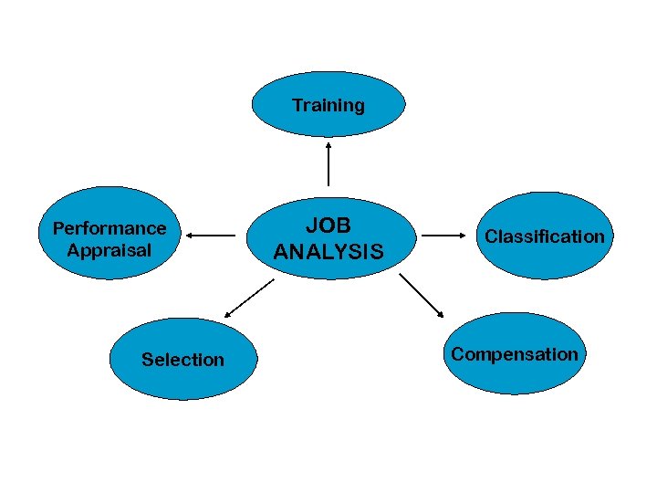 Training Performance Appraisal Selection JOB ANALYSIS Classification Compensation 