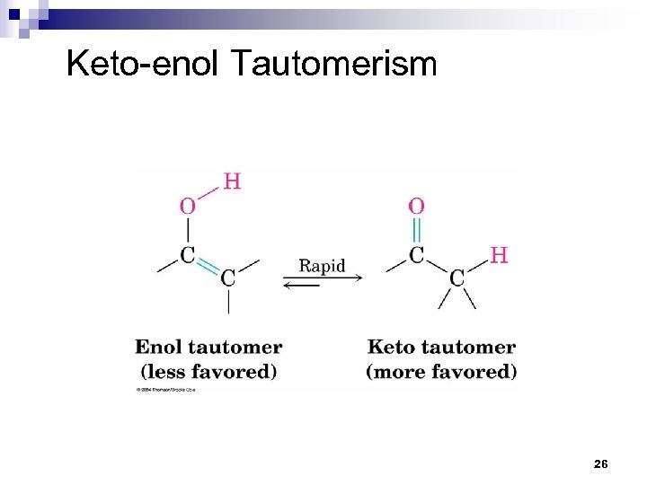 Keto-enol Tautomerism 26 