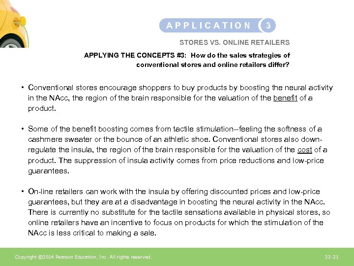 APPLICATION 3 STORES VS. ONLINE RETAILERS APPLYING THE CONCEPTS #3: How do the sales