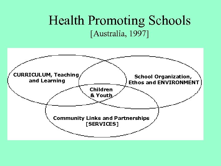 Health Promoting Schools [Australia, 1997] CURRICULUM, Teaching and Learning School Organization, Ethos and ENVIRONMENT