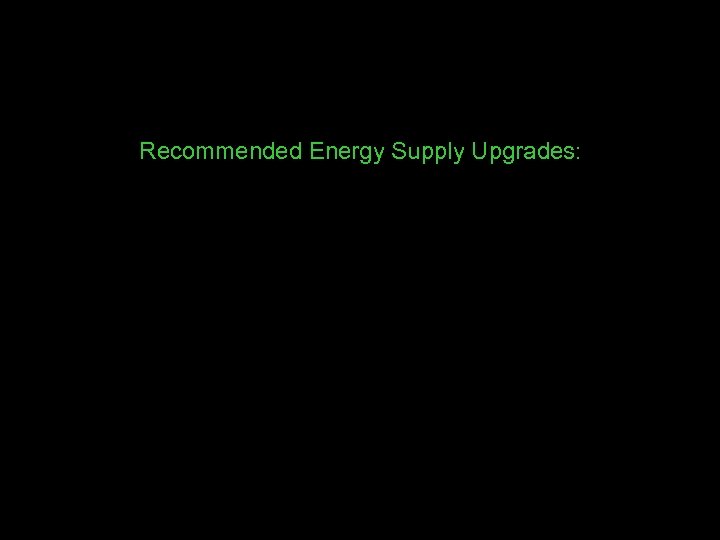 Recommended Energy Supply Upgrades: 