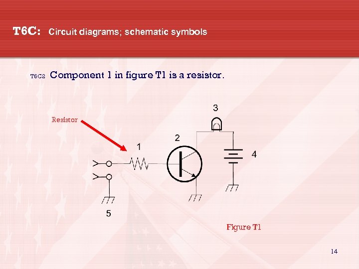 T 6 C: T 6 C 2 Circuit diagrams; schematic symbols Component 1 in