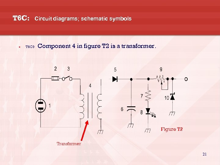 T 6 C: Circuit diagrams; schematic symbols T 6 C 9 Component 4 in