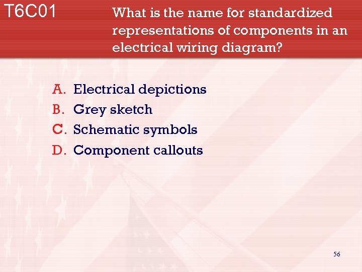 T 6 C 01 A. B. C. D. What is the name for standardized