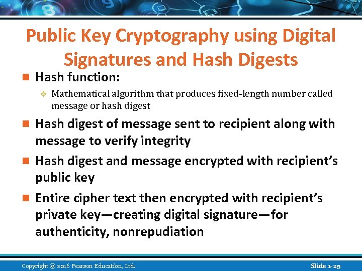 Public Key Cryptography using Digital Signatures and Hash Digests n Hash function: v Mathematical