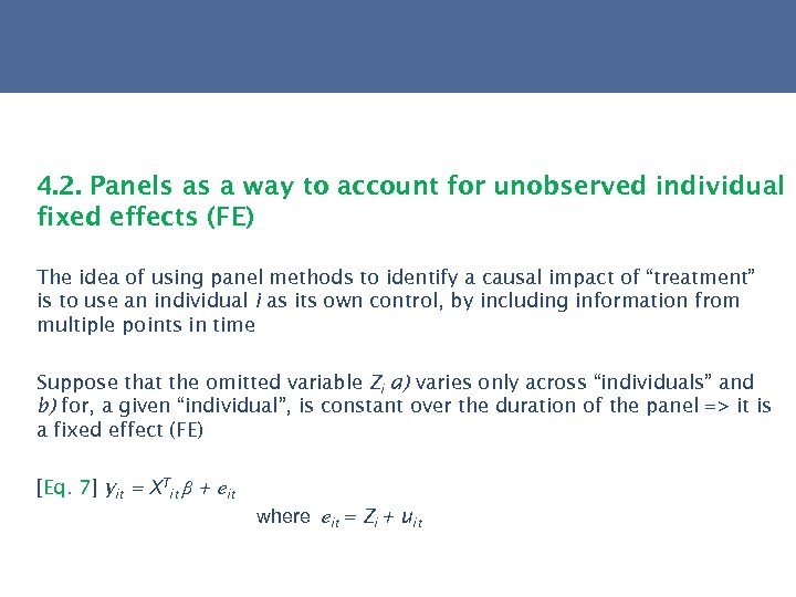 4. 2. Panels as a way to account for unobserved individual fixed effects (FE)