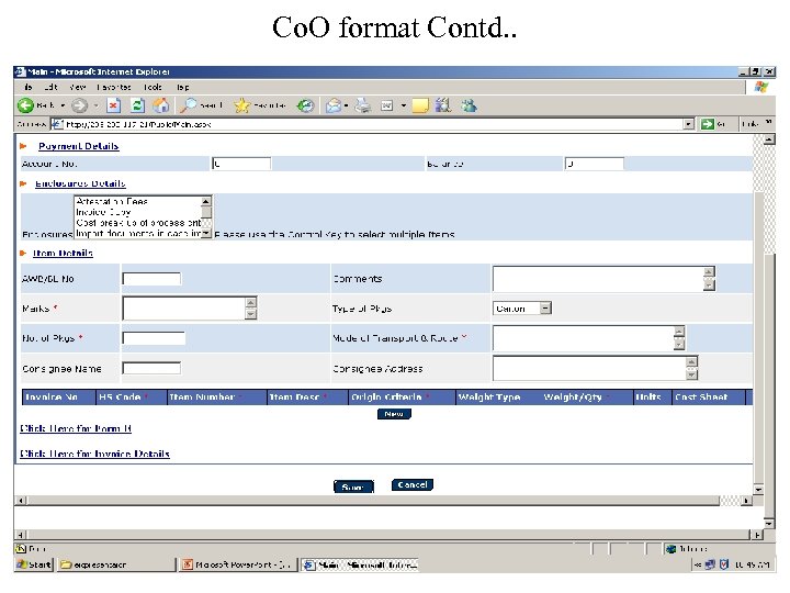 Co. O format Contd. . 