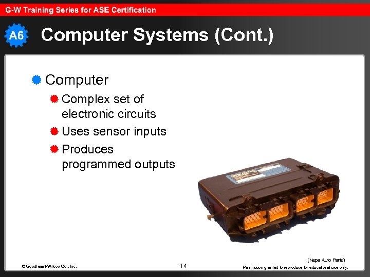 Computer Systems (Cont. ) Computer Complex set of electronic circuits Uses sensor inputs Produces