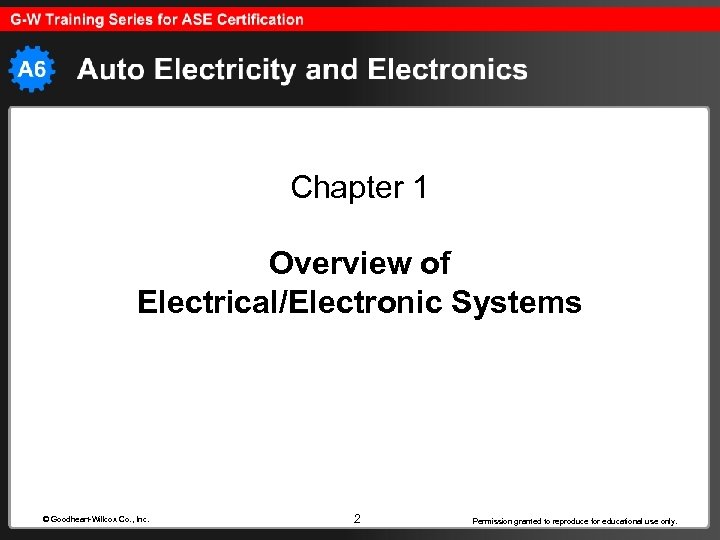 Chapter 1 Overview of Electrical/Electronic Systems © Goodheart-Willcox Co. , Inc. 2 Permission granted