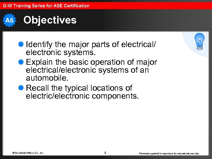 Objectives Identify the major parts of electrical/ electronic systems. Explain the basic operation of