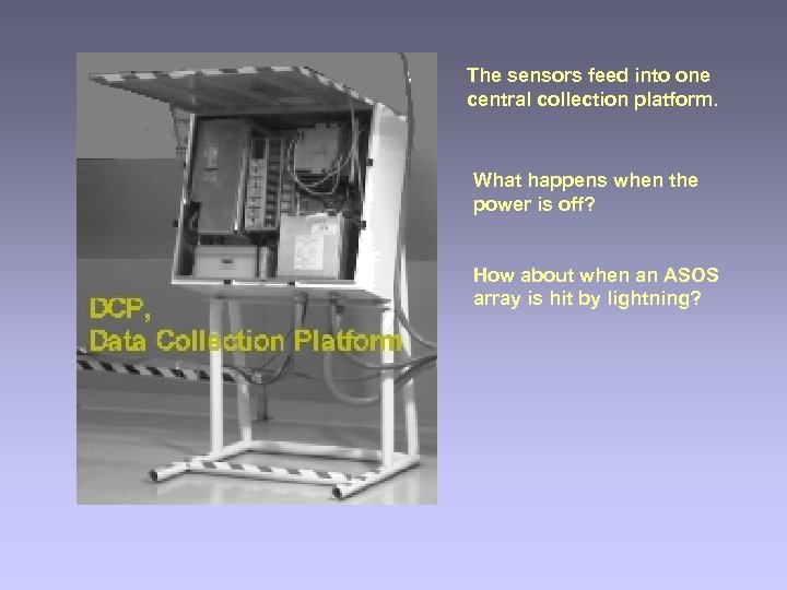 The sensors feed into one central collection platform. What happens when the power is