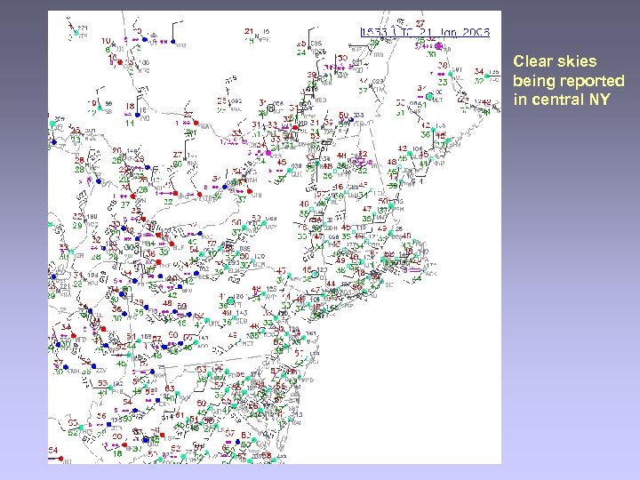 Clear skies being reported in central NY 