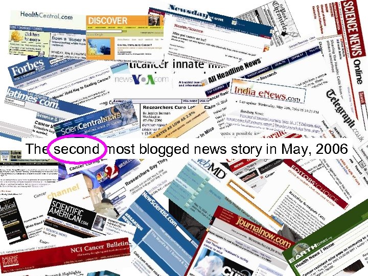 May 8 th, 2006 The second most blogged news story in May, 2006 6