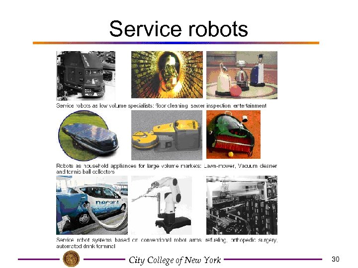 Service robots City College of New York 30 