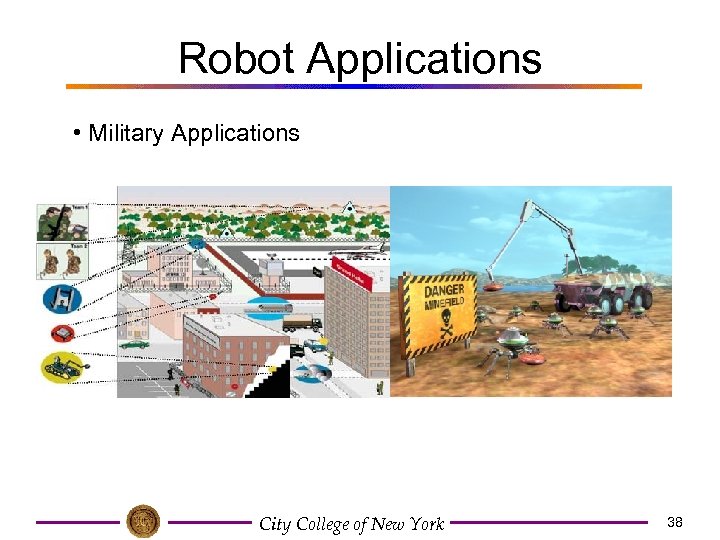 Robot Applications • Military Applications City College of New York 38 