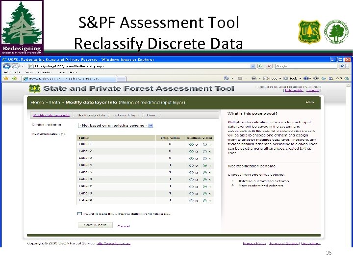 S&PF Assessment Tool Reclassify Discrete Data 35 